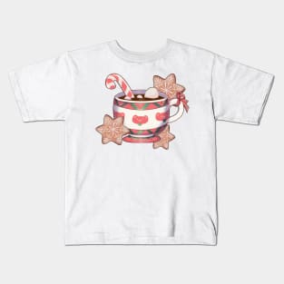 Hot chochocolate, marshmallows and Christmas cookies Kids T-Shirt